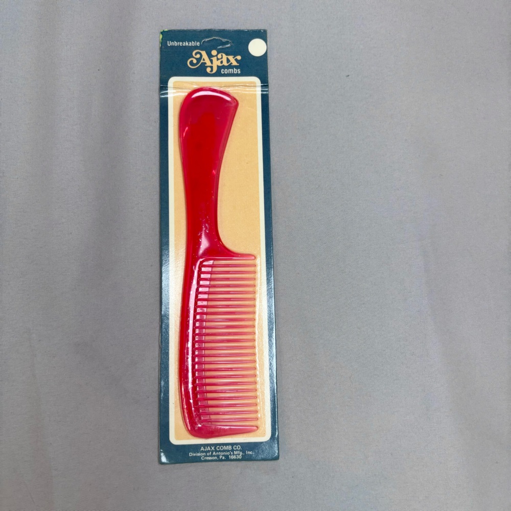 Vintage 70s-80s Ajax Unbreakable Comb Red